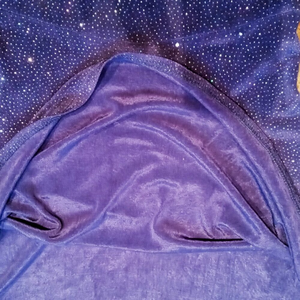 Stunning Skater Dress by Nouveau Midnight Blue Sparkly Stretchy Vintage Party - Picture 13 of 16